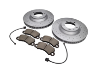 FRONT Brake Pads and Brake Disc Package. Porsche Cayenne 9YA Disc size 350mm x 34mm - 9Y0615301, 9Y0615302, 9Y0698151T, 9Y0907253E