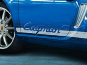 Seitenstreifen mit Modellbezeichnung. Porsche 987C Cayman - 98704480252, 98704480253