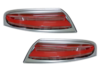 Rear indicator units, Full LED with Silver Rim + LED Sequential Turn Signal for Porsche 996 - 99663148500, 99763148600, 99663148602, 99663148502, 99663143301, 99663143401, 99663143303, 99663143403 - DP122-CRSL