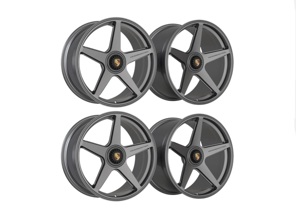 Set di cerchi in lega leggera a cinque razze con fissaggio centrale di Ninemeister. Porsche 992 GTS / 992 turbo - wheels, 9M992GTST5S, 9M992GT3T5S, 9M992GT3RS5S