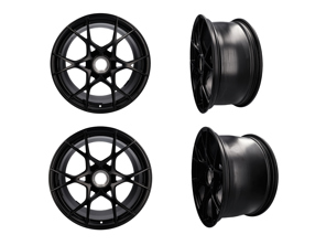 Paire de roues en aluminium forgé 718 GT4 RS de 20 pouces - Noir brillant - en excellent état, comme neuf. Porsche 718 (982) Boxster Spyder RS / Cayman GT4 RS 2019>> - 98204460305, 9GT601025DJE1, 9GT601025EJE1