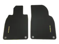 Juego de 2 alfombrillas negras con costuras en contraste. Porsche 981/718 Boxster y Cayman / 991 Carrera y Turbo - Volante a la izquierda (LHD) - 98155161304, 98155161304SMD, 98155161308SMD, 98155161310SMD, 98155161304SME, 98155161308SME, 98155161310SME, 98155161308, 98155161308TCE, 98155161310TCE, 98155161308TCF, 98155161310TCF, 98155161308TCG, 98155161310TCG, 98155161310, 98155161310QUS, 98155161310RCU