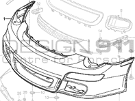 Voorbumper GT3 MKII. Porsche 997 GT3 >>2009 - 99750596190, 99750596191