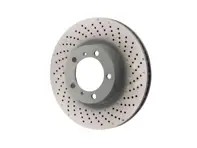 前制动盘转子，钻孔式一体式，330x28mm。保时捷 997 MKII / 991 / 981/982 Boxster / 981C/982C Cayman - 99735140101, 99735140201, 99735140100, 99735140200 - PFL39971, PFR39972