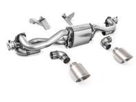 Sistema di scarico con valvola Milltek GPF-Back con terminali GT-115 in titanio spazzolato. Porsche 718 Boxster / Cayman / GT4 2020>> - 982251053F, 982251053H, 982251053K, 982251053E, 982251053D, 982251053G - SSXPO191