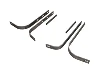 Jeu de supports de pare-chocs avant. Porsche 356 / 356A - 64450513100, 64450513300, 64450513500 - JG.131.00, BP PS5806-BK