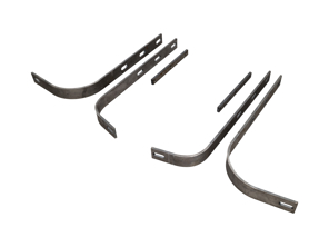 Set staffe paraurti anteriore. Porsche 356/356A - 64450513100, 64450513300, 64450513500 - JG.131.00, BP PS5806-BK