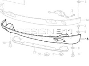 Parte inferiore dello spoiler anteriore. Porsche 957 Caienna - 95550551311G2X