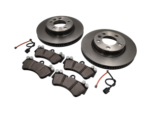 FRONT Brake Pads and Brake Disc Package. Porsche Cayenne 955 V6 - 95535140140, 95535140141, 95535140240, 95535140241, 95535193908, 95535193907, 95535140141BRE, 95535140241BRE, 95535193908BRE, 95561236502