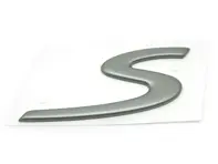 S - Stemma, in Titanio metallizzato. Porsche 986 Boxster S - 98655924301, 986559243009A4, 986.559.243.01, 986.559.243.00.9A4