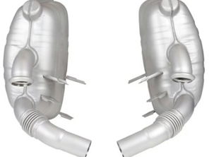 Exhaust muffler / silencer REAR OE style with TÜV/EEC approval. Porsche 996 - 99611112155, 99611112156, 99611112157, 99611113154, 99611113157, 99611113168, 99611112255, 99611112256, 99611112257, 99611113254, 99611113257, 99611113268 - 1620609570, 1620609580, 96.335S-1, 96.335S-2