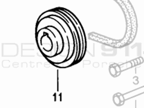 Poulie pour pompe à palettes. Porsche 928 82-84 - 92834744108, 92834744112