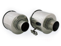 Boîtiers de volets de chauffage, acier inoxydable - Paire. Porsche 356B / 356C - 64421102505, 64421102605 - 9230002