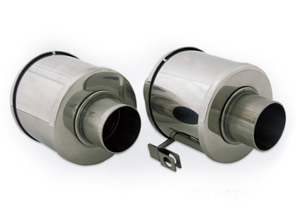 加热器翻盖盒，不锈钢 - 一对。保时捷 356B / 356C - 64421102505, 64421102605 - 9230002