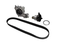 Kit pompe à eau, courroie et insert de thermostat pour Porsche Cayenne 9YA / Panamera V6 hybride 971 - 9A712101304, 9A712168800, 9A110655900, 0PB121688, 9A790313710, 9A712101303