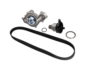 Water pump, belt & thermostat insert kit Porsche 9YA Cayenne / 971 Panamera V6 Hybrid - 9A712101304, 9A712168800, 9A110655900, 0PB121688, 9A790313710, 9A712101303