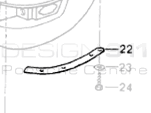 Front bumper retaining strip. Porsche 965 Turbo - 96550503301, 96550503401