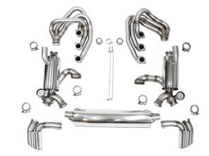 CARGRAPHIC GT Sport Exhaust System With ID42 GT Manifold Set, With Heating, With Exhaust Valves. Porsche 964 Carrera 2/4/RS - 96411104504, 96411104605, 96411104502, 96421103905, 96421103932, 96421104004