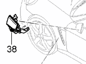 Door mirror warning light. Porsche 970 Panamera RHD - 97064140300, 97064140400 - MP00138, MP00139