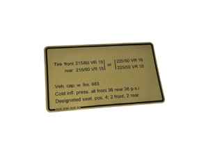 Etiqueta de presión de neumáticos. Porsche 928 modelos estadounidenses 1980-84 - 92800650800 - PAKRB