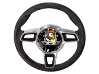 Volante Alcantara Nero / Protezioni Rosso. PorscheCayman GT4 - 9P1419091AHRAH, 9P1419091FSRAH