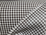 Tissu classique Pepita Porsche Houndstooth, marron / blanc