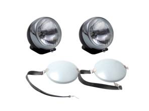 Ensemble de feux de route supplémentaires avec caches non peints, style Cibie, conduite à gauche. Porsche 911 - LTG11.1.107, LTG11.3.120