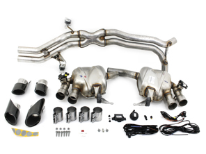 Sports exhaust system, with Black tailpipes. Porsche 95B.2 Macan S - 95B044211, 95B044211A