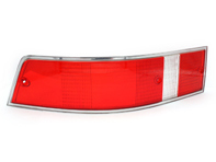 Lente indicatore posteriore rossa con bordo cromato. Porsche 911 - 91163190002, 91163190003, 14868S, 14868D, 90163190504, 90163190604