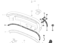 Kit de joints de pare-chocs arrière de restauration. Porsche 911 1983-89 - 91179950515, 91179950516, 91150537600, 90151179121, 90002508001, 90008402601, 91150534503, 9115051000170A, 9115050990470A, 91150532700, 9145522331001C, N0111856, 90002500804, 91150534700, 91150308505
