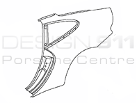 Rear 1/4 Panel Coupe Porsche 996 C2 / C4 / GT3 MKI - 99650396105GRV, 99650396205GRV