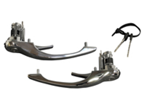 Deurklinken in CHROOM (Met sloten & sleutels). Porsche 911 1972-86 - 91153106100, 91153894105, 91153106135, 91153894100, 91153894200, 91153894205, 91153106200, 91153106235 - 1687100710