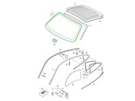 Parabrisas delantero tintado con antena. Porsche 997.1 / 997.2 Cabrio 2005-13 - 99754111103, 99754191102, 99754191103, 99754191106, 99754191107, 99754191110, 99754191111, 99754191118, 99754191119, 99754111102