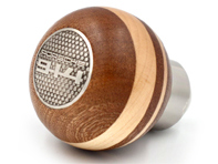 Pomello del cambio in legno di mogano e acero. Porsche 914 - 90142401400