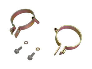 Morsetti per la parte superiore del tubo flessibile del riscaldamento e supporto per il cavo del riscaldamento con bulloni. Porsche 911 1965-86 Rif. 90121105122, 90121105222, - 90121105121, 90121105221, 90121105122, 90121105222