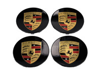 Wheel caps Black (high-gloss) with coloured Porsche Crest. Porsche 992 / Panamera - 00004460733
