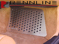 Pedana in alluminio Rennline. Lato passeggero. Porsche 996 / 997 / Boxster / Cayman - F18RH