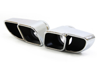 DesignTek Exhaust tail pipes twin square design, 70mm, POLISHED for Porsche 997 Turbo - 99711125101, 99711125102, 99711125201, 99711125202