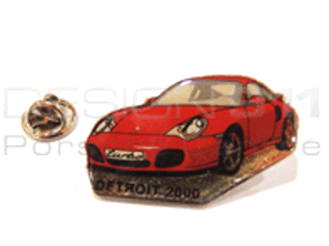 Anstecknadel 'Porsche 996 Turbo - Detroit 2000' Rot