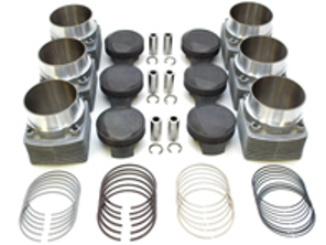 Piston & Cylinder Engine Set. Porsche 964 / 993 Turbo Piston 3.6L to 3.8L  (Ø109mm cyl.) - PS102-021, PP102-013, PC102-001