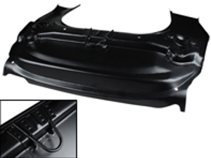 Vorderes Bodenteil mit Aufhängungen und Abschlepphaken. Porsche 911 01/1963-07/1973 - 1683101800, 90150158021, 90150158020, 91150158001, 91150195500, 91150195500GRV - 1683101800