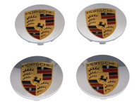 Wheel Caps Chrome effect with Coloured Crest for Porsche Macan (Set of 4) - 00004460516