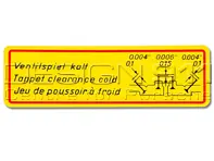 Adesivo Gioco valvole. Porsche 356 - PCG70101500