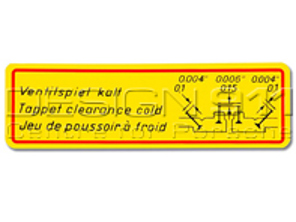 Calcomanía de holgura de válvulas. Porsche 356 - PCG70101500