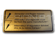 Adesivo Alternatore/Regolatore. Porsche 911/912/914 - 90100650800