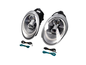 SCHEINWERFER DUAL PROJEKTOR HALOGEN + AURORA LICHT Porsche 997 05-08 SILBER LHD - 99763115713, 99763115813