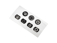 Stickerset met drukknoppen voor de klimaatregeling. Porsche 944 / 964 / 993 - 96465904XXX, 96465904500, 96465904501, 96465904600, 96465904601, 96465904700, 96465904701, 6465392100, 94465392300, 94465392100, 96465914600, 9646591460001C