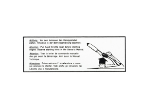 Sticker Indication Starter. Porsche 911 74-83 - 91170112700