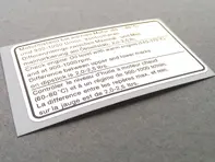 Engine oil level decal for Porsche 911 / 930 (1965 – 1980) - 91100650401