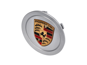 Wheel cap silver with gold crested for Porsche - 993361303109A1, 993361303099A1, 993.361.303.09.9A1, 00004460012